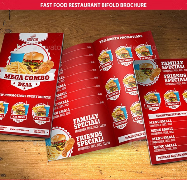 Restaurant Fast Food Menu Bifold