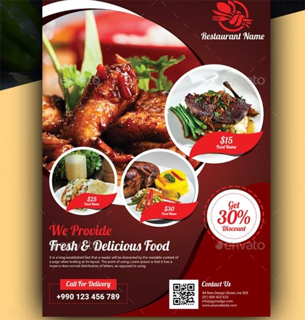 Restaurant Flyer PSD Design