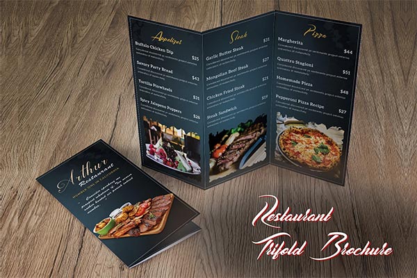 Restaurant Food Menu Trifold Template