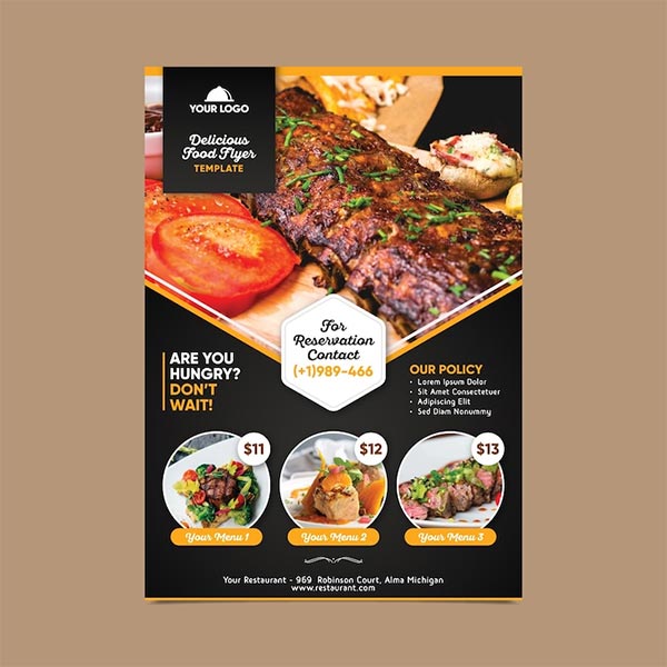 Restaurant Free PSD Flyer Template
