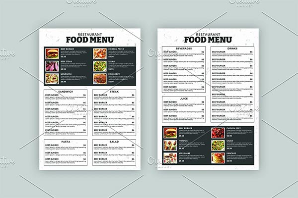 Restaurant Menu Template PSD