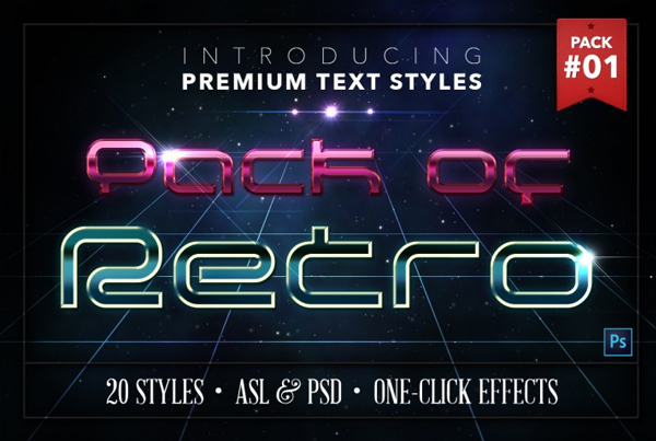 Retro Photoshop Text Styles