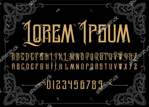 Retro Alphabet Tattoo Font