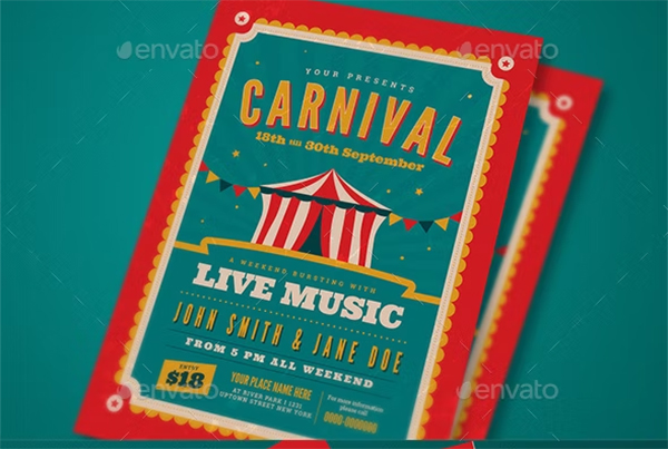 Retro Carnival Event Flyer Template