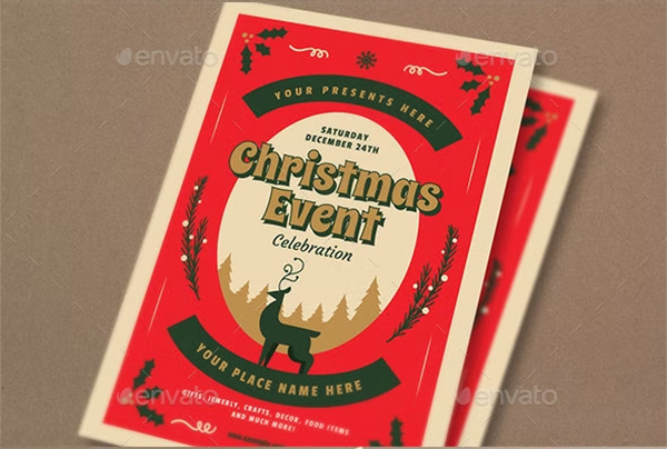 Retro Christmas Event Flyer Templates