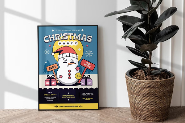 Retro Christmas Flyer Template