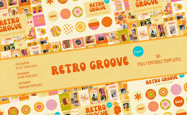 Retro Groove Instagram Templates