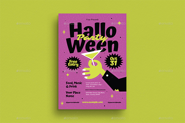 Retro Halloween Event Flyer Templates