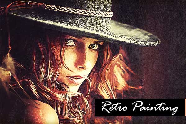 Retro Painting PS Action Bundle