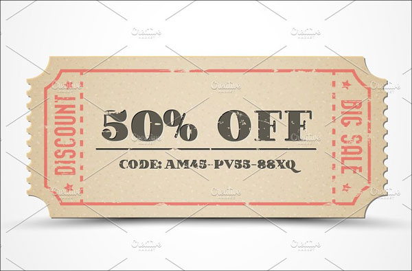 Retro Paper Sale Discount Coupon 