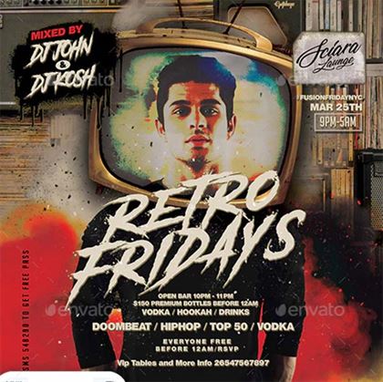 Retro Party Abstract Flyer Template