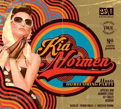 Retro Party Anniversary Flyer