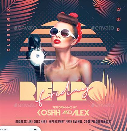 Retro Party Dj Flyer Template
