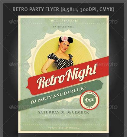 Retro Party Flyer Template