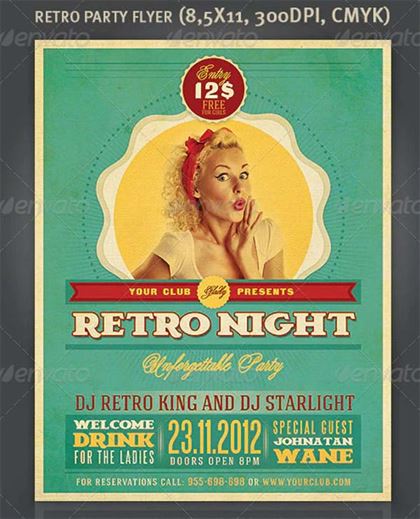 Retro Party Flyers Bundle