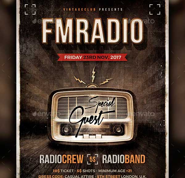 Retro Party Old Flyer Template