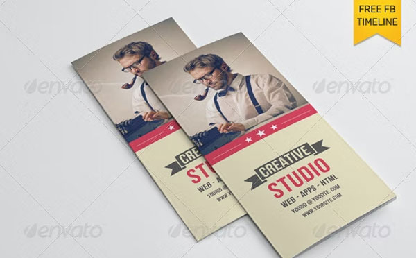 Retro Style Trifold Brochure Template