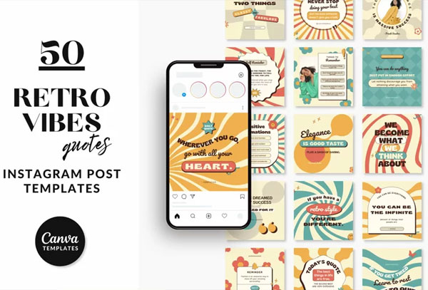 Retro Vibes Instagram Post Design Templates
