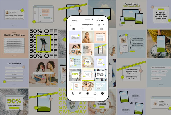Retro and Bright Instagram Templates