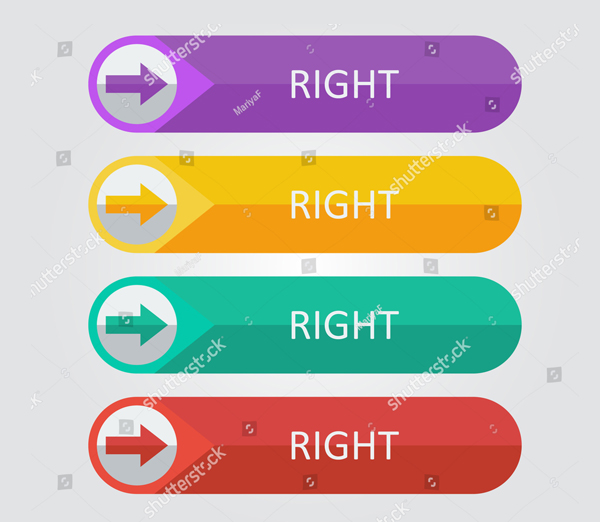 Right Arrow Vector Flat Buttons