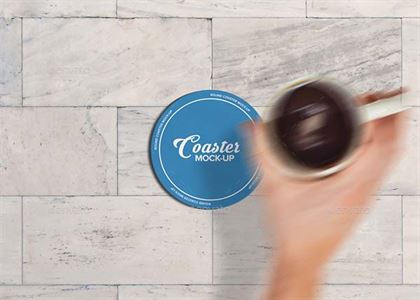 Round PSD Coaster Mock-Up