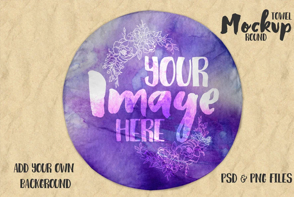 Round Beach Towel Mockup