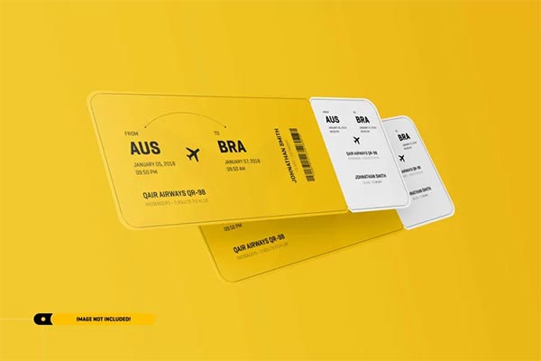 Round Corner Event Ticket Mockup