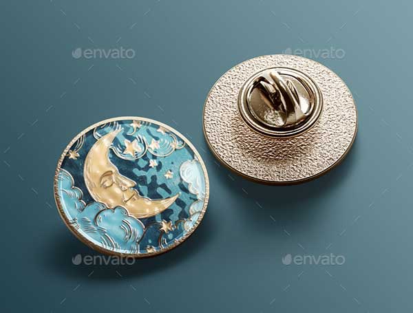 Round Enamel Pin Mockups Set