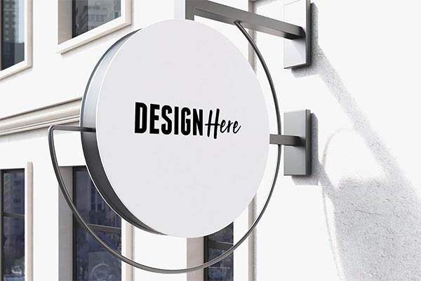 Round Signboard Mockup
