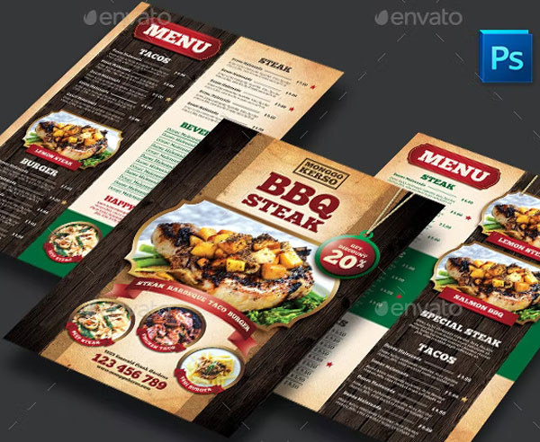 Rustic BBQ Steak House Restaurant Set
