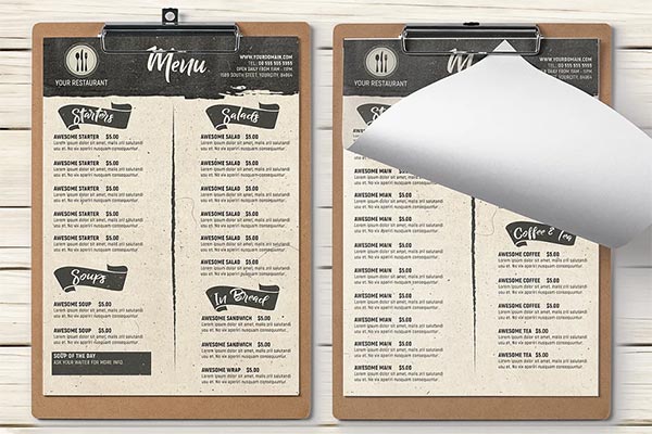 Rustic Restaurant Menu Template