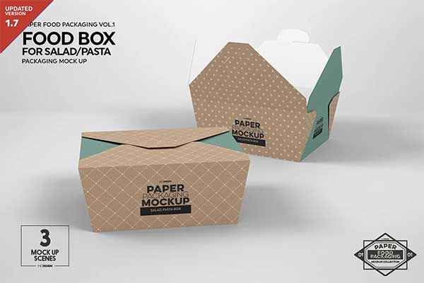 Salad Food Box Packaging Mockup