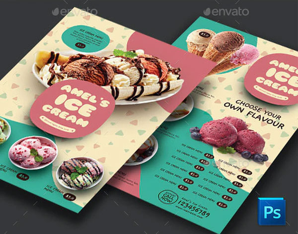 Sample Ice Cream Menu Flyer Template