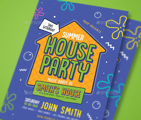 Sample Summer House Party Flyer