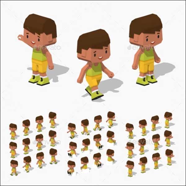 Sample 3d Low Poly Boy