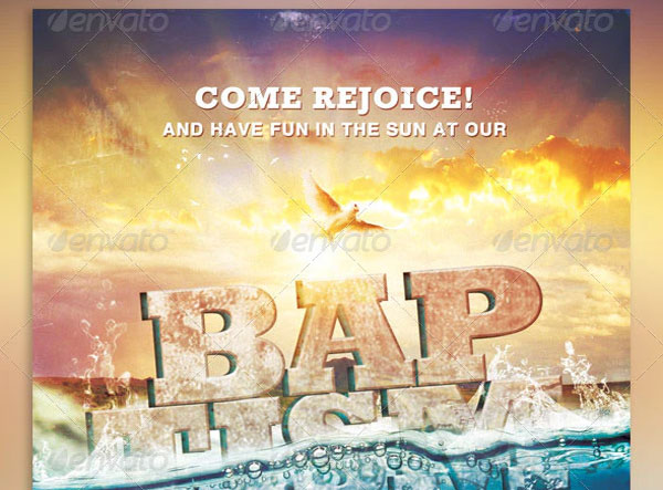 Sample Baptism Sunday Church Flyer Template