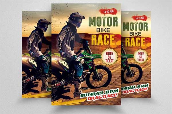 Sample Bike Racing Night Flyer Template