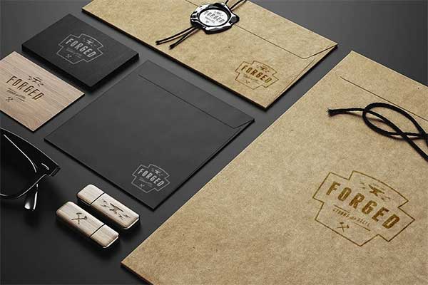 Sample Black Stationery PSD Mock-up