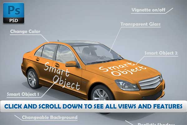 Sample Car Glass MockUps