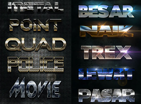 Sample Metal Shiny PSD Text Effect Bundle