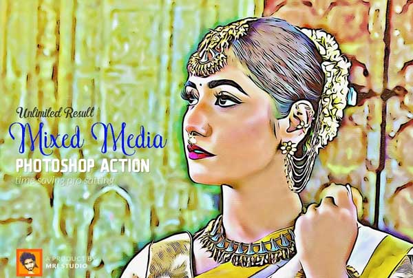 Sample Mixed Media Photoshop Action