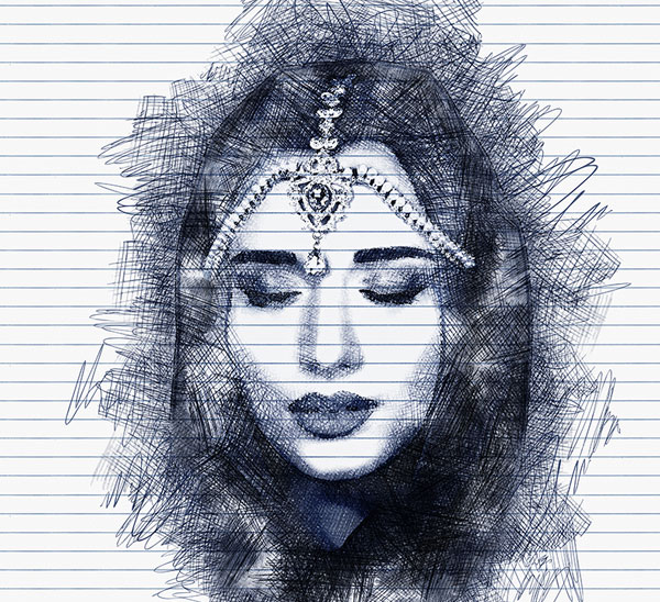Sample Pen Sketch Art Photoshop Action