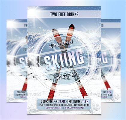 Sample Skiing Season Flyer Template