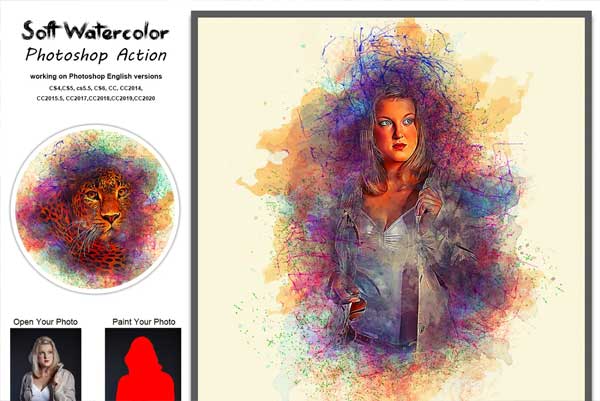 Sample Soft Watercolor Paint Photoshop Action
