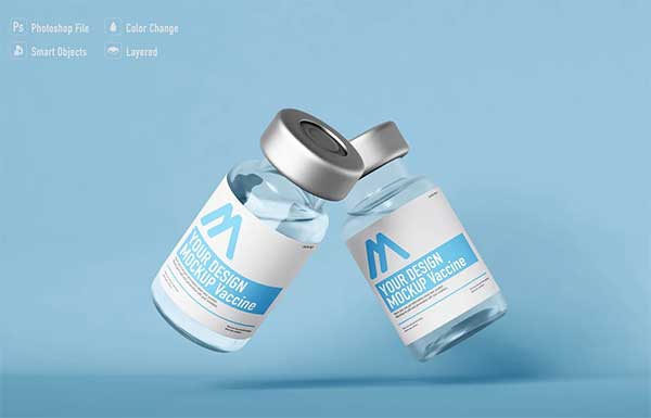 Sample Vaccine Bottle Mockup Set