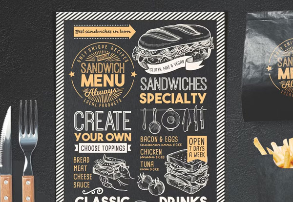 Sandwich Food Menu Flyer Design