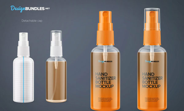 Sanitizer Bottle PSD Mockups