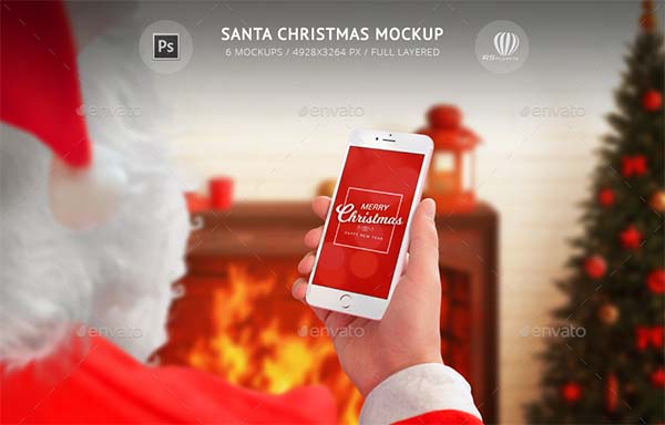 Santa Beautiful Christmas Mockups