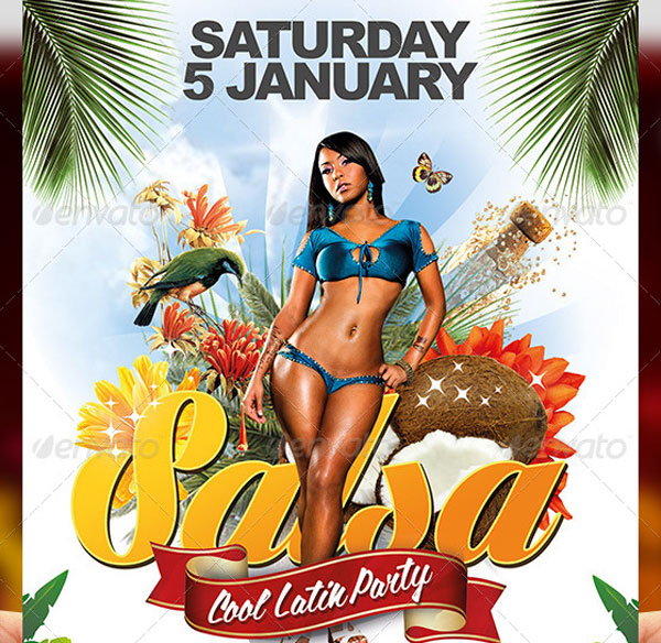 Saturday Salsa Party Flyer Templates