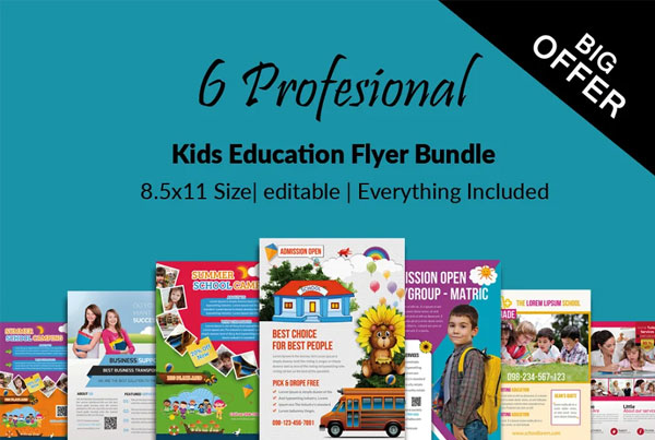 School Admission Flyer PSD Bundle